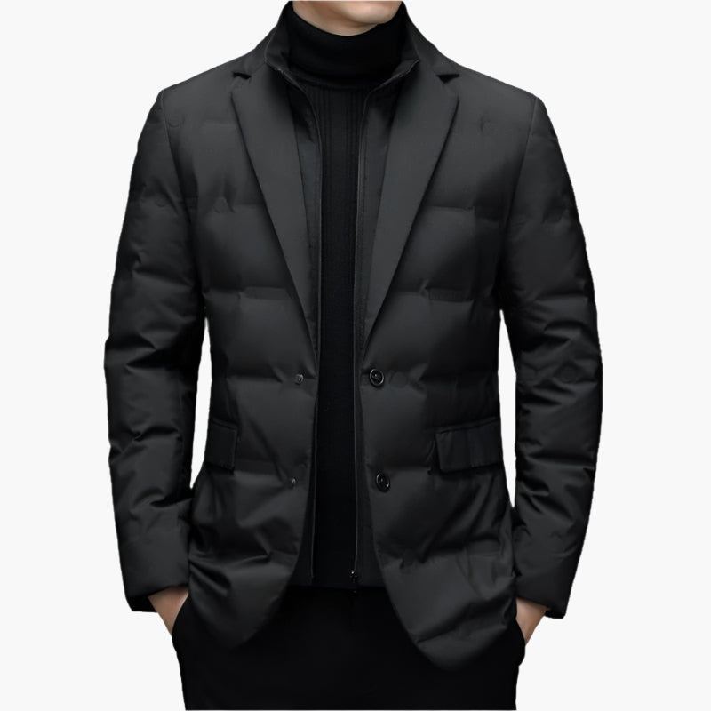 Men's Quilted Blazer Jacket – Elegant Urban Style for Business and Casual Wear