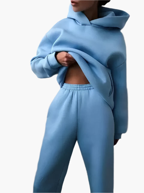Women's Oversized Hoodie and Jogger Set – Casual Winter Loungewear Two-Piece Outfit