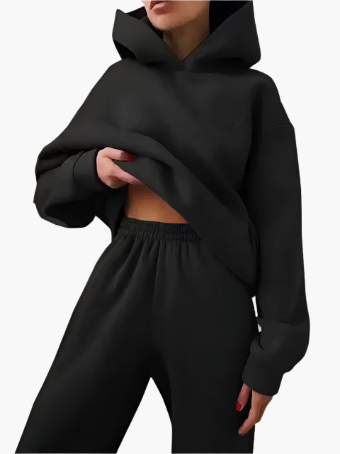Women's Oversized Hoodie and Jogger Set – Casual Winter Loungewear Two-Piece Outfit