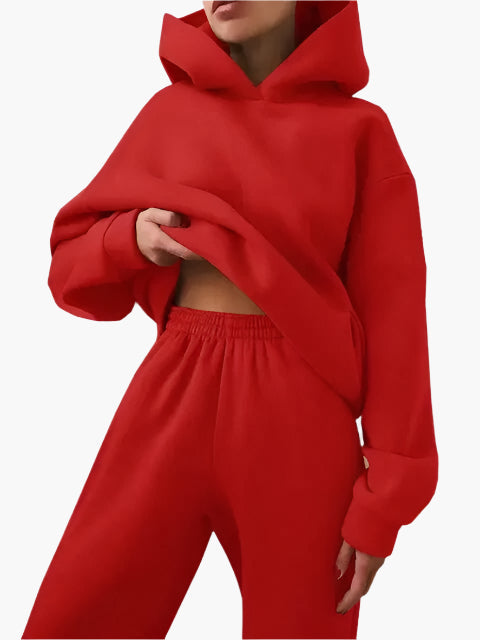 Women's Oversized Hoodie and Jogger Set – Casual Winter Loungewear Two-Piece Outfit