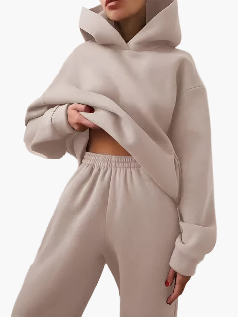 Women's Oversized Hoodie and Jogger Set – Casual Winter Loungewear Two-Piece Outfit
