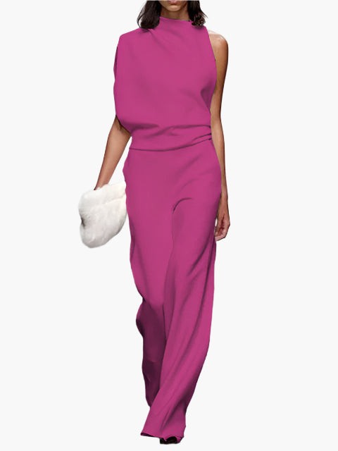 Women's Elegant Wide-Leg Jumpsuit Sleeveless Office & Event Style