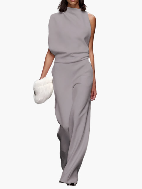 Women's Elegant Wide-Leg Jumpsuit Sleeveless Office & Event Style