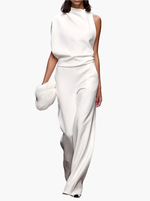 Women's Elegant Wide-Leg Jumpsuit Sleeveless Office & Event Style