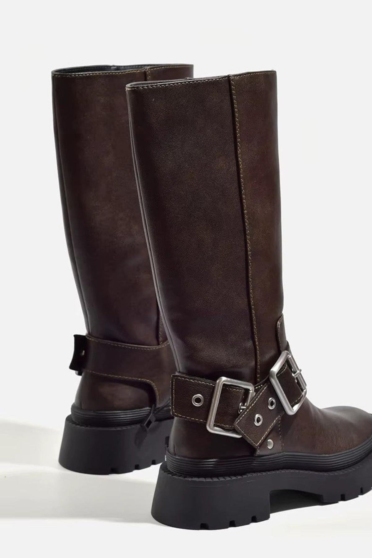 Women's Knee-High Buckle Boots for Everyday Urban Style
