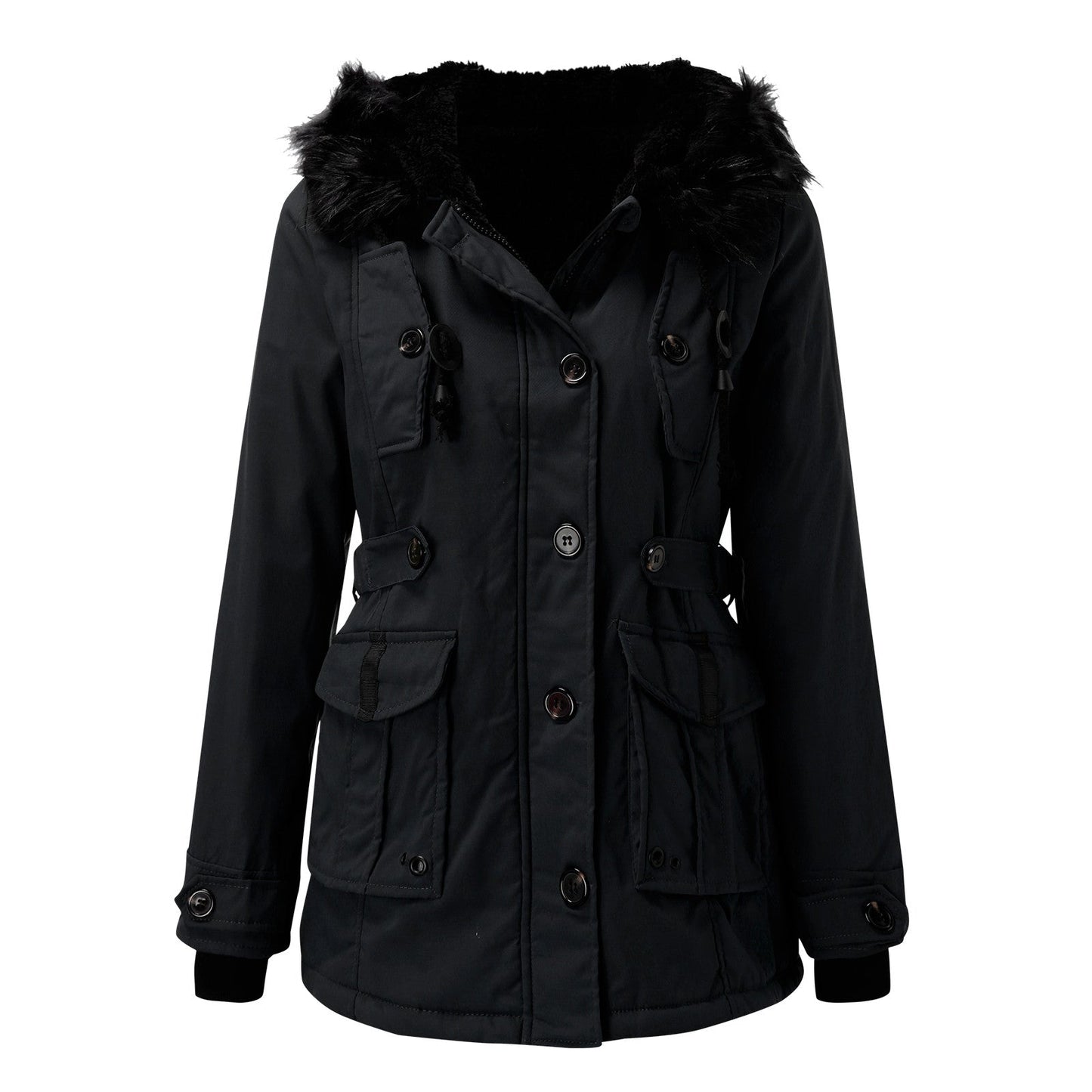 Women's Winter Parka with Faux Fur Hood – Urban Style Warm Outdoor Jacket
