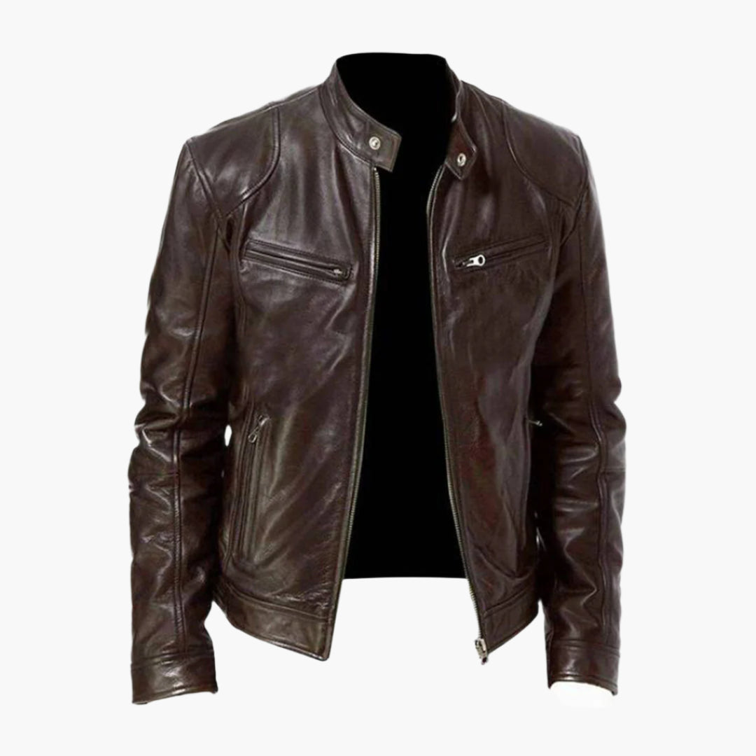 Men's Biker Style Versatile Fashion Jacket for Everyday and Transitional Wear