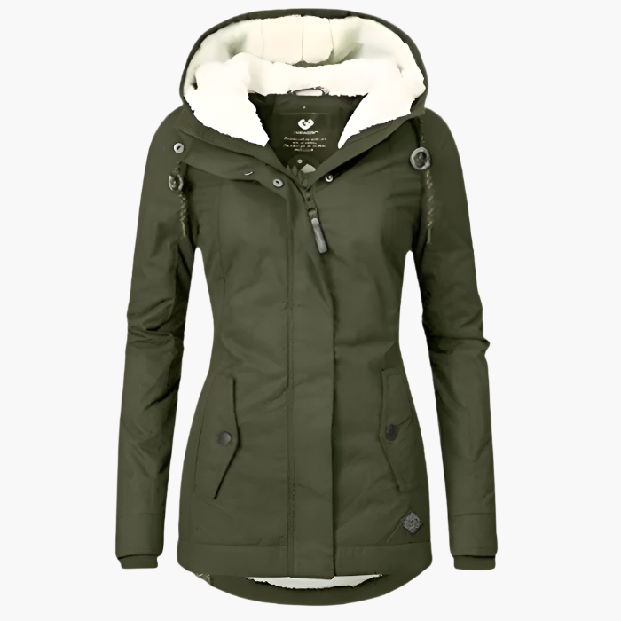 Women's Winter Parka Jacket with Hood - Stylish Long Waterproof Coat for Cold Weather