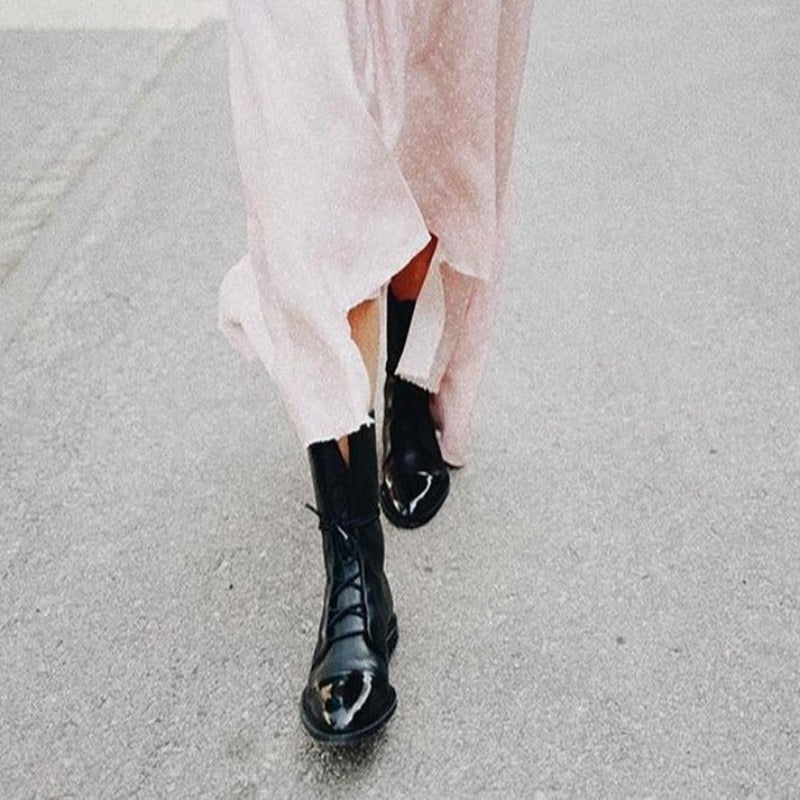 Women's Classic Lace-Up City Boots – Timeless Everyday & Office Style