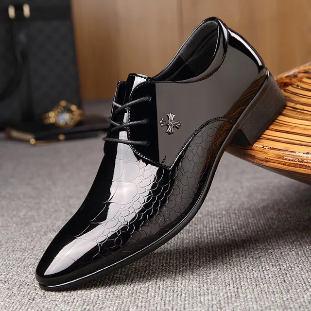 Men's Classic Formal Oxford Dress Shoes – Elegant Pointed Toe, Business & Wedding Style