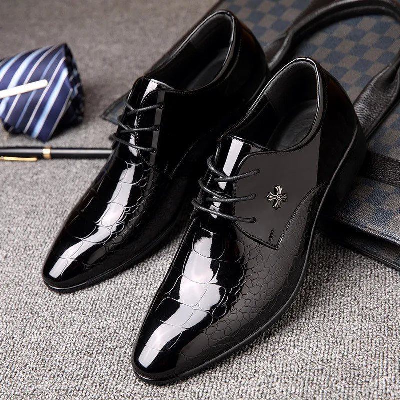 Men's Classic Formal Oxford Dress Shoes – Elegant Pointed Toe, Business & Wedding Style