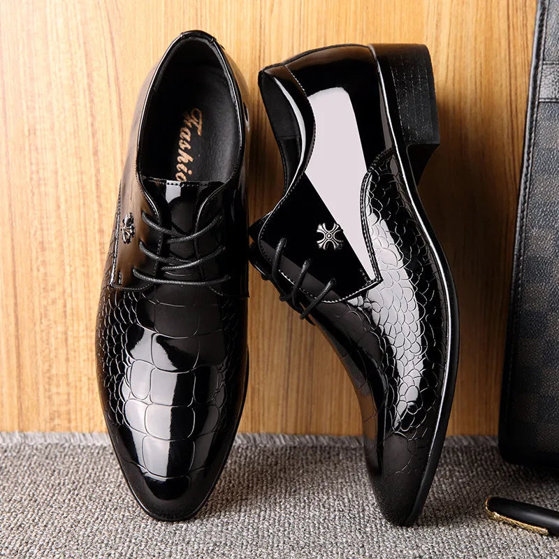 Men's Classic Formal Oxford Dress Shoes – Elegant Pointed Toe, Business & Wedding Style