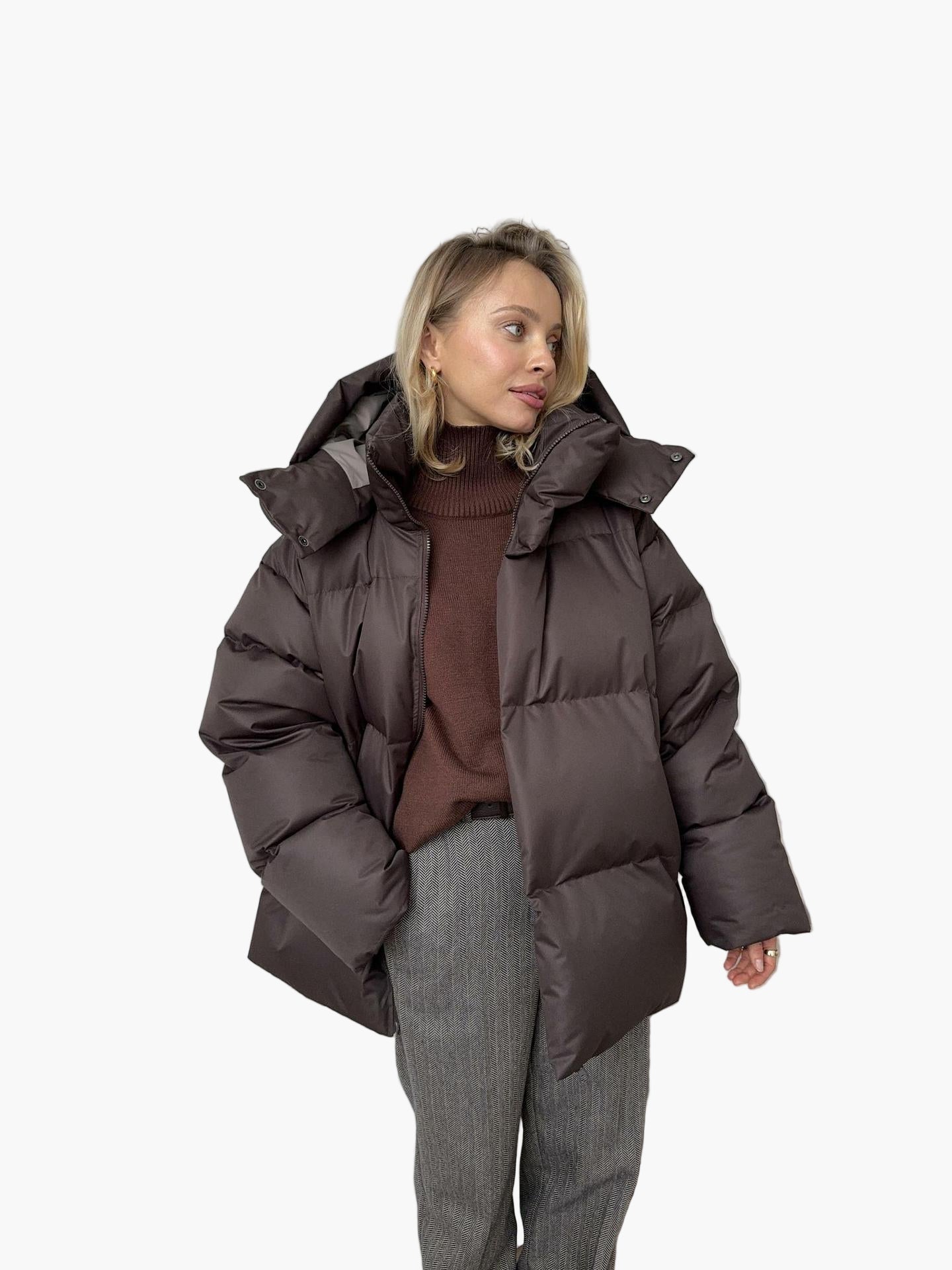 Women's Winter Puffer Jacket, Modern Relaxed Fit, Stylish Warm Outerwear
