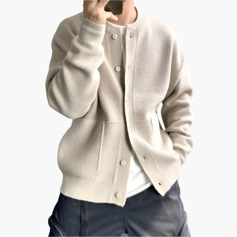 Men's Casual Button-Front Cardigan Relaxed Fit Everyday Wear