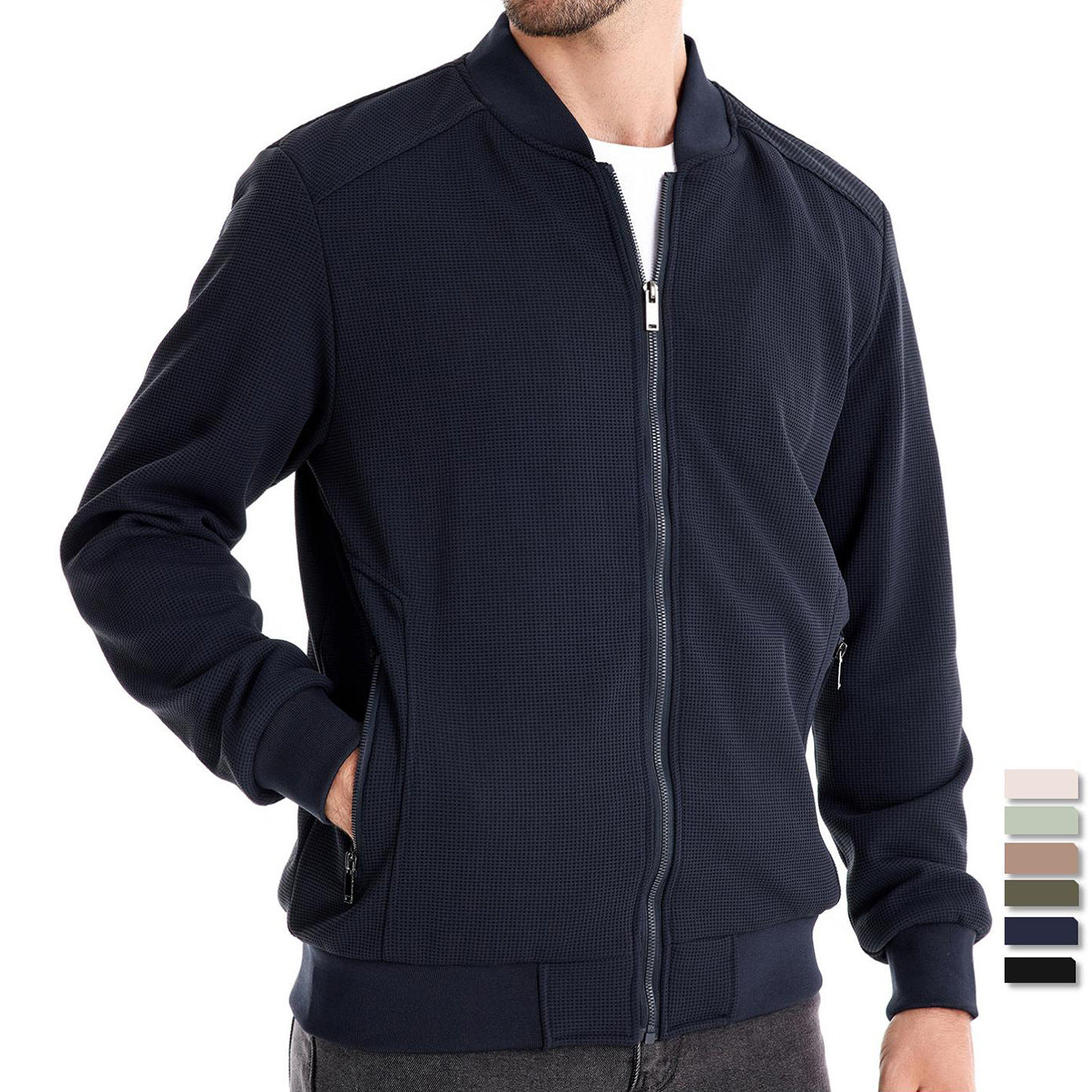 Men's Modern Bomber Jacket Stylish Lightweight Everyday Casual Wear