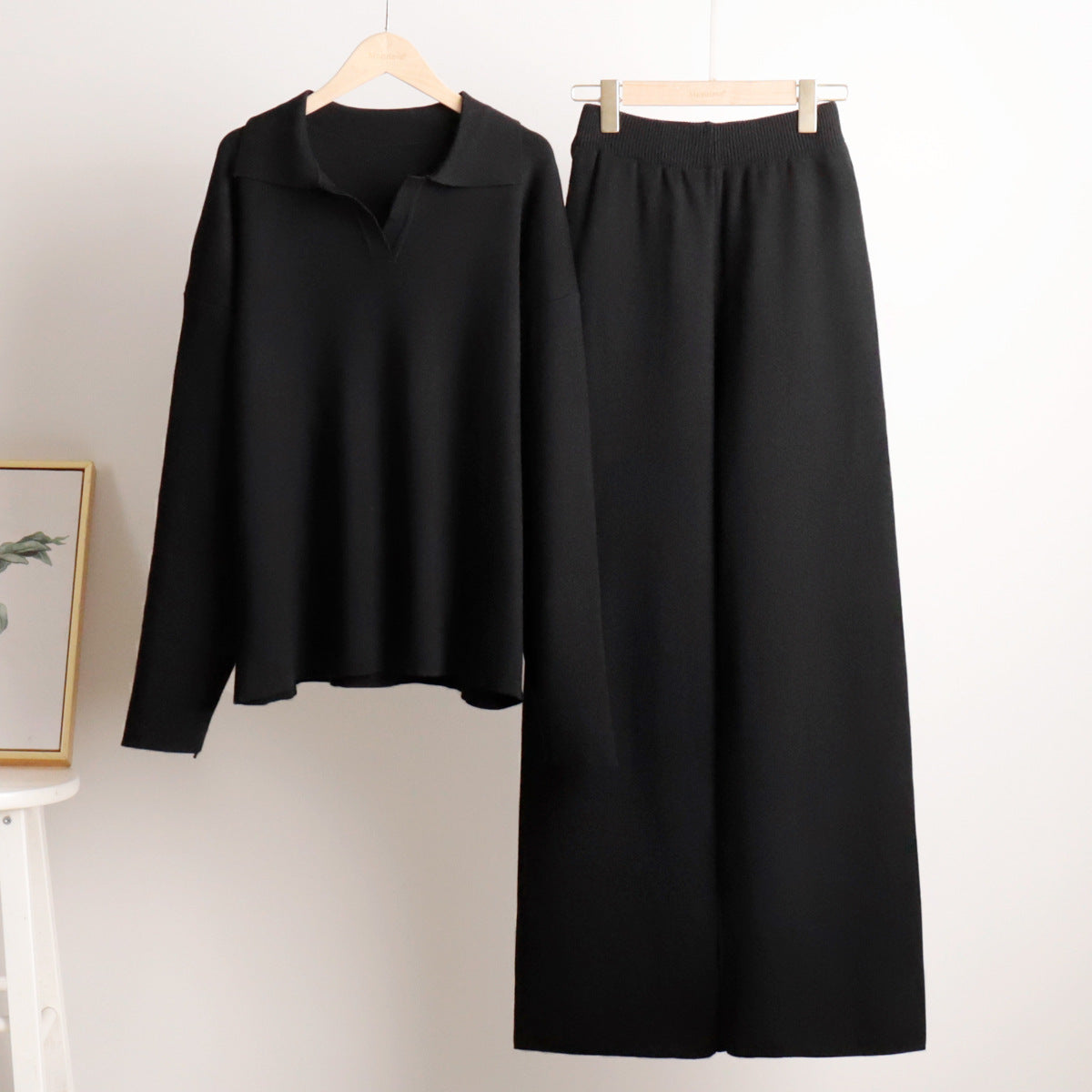 Women's Relaxed Loungewear Set – Oversized Pullover & Wide-Leg Pants for Comfort and Casual Style