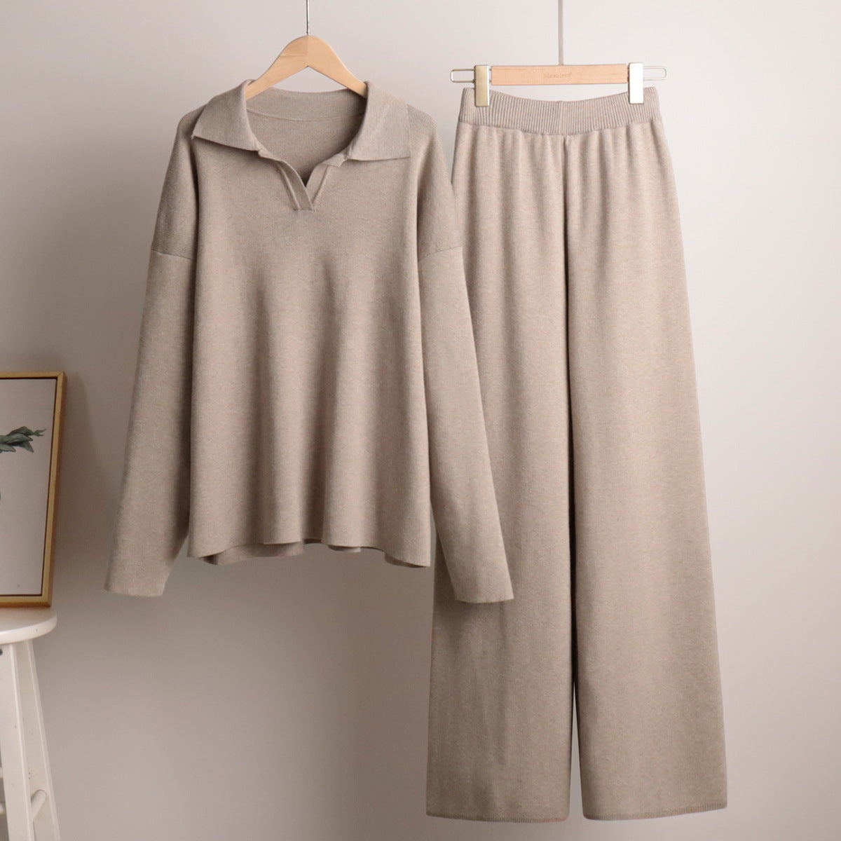 Women's Relaxed Loungewear Set – Oversized Pullover & Wide-Leg Pants for Comfort and Casual Style