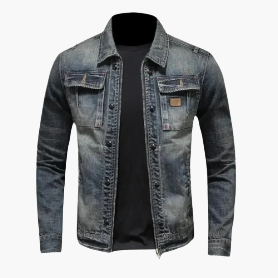 Men's Vintage Style Classic Denim Jacket – Casual Streetwear Essential