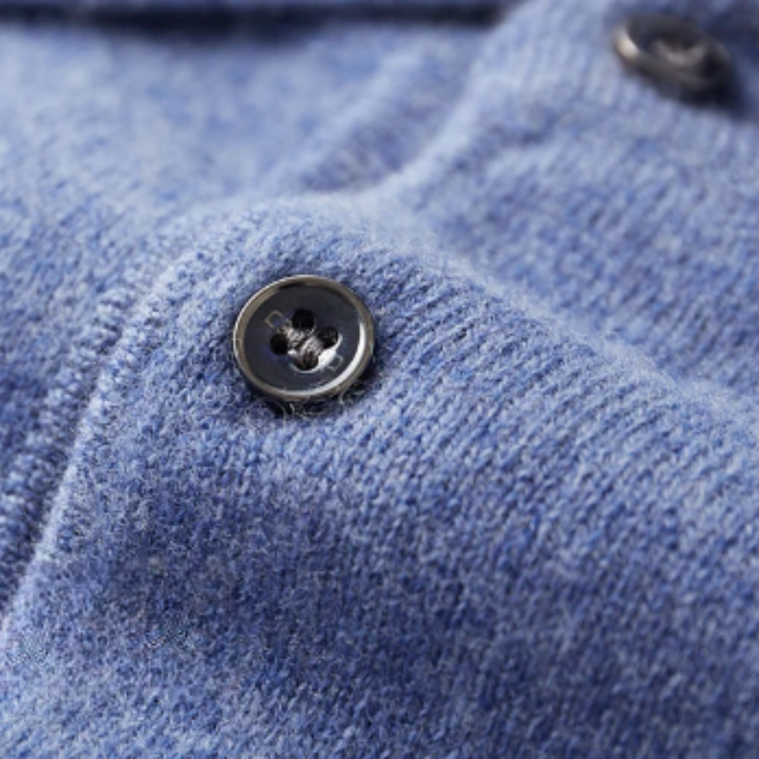 Men's Classic Knit Polo Sweater – Elegant Long Sleeve Pullover for Everyday and Office