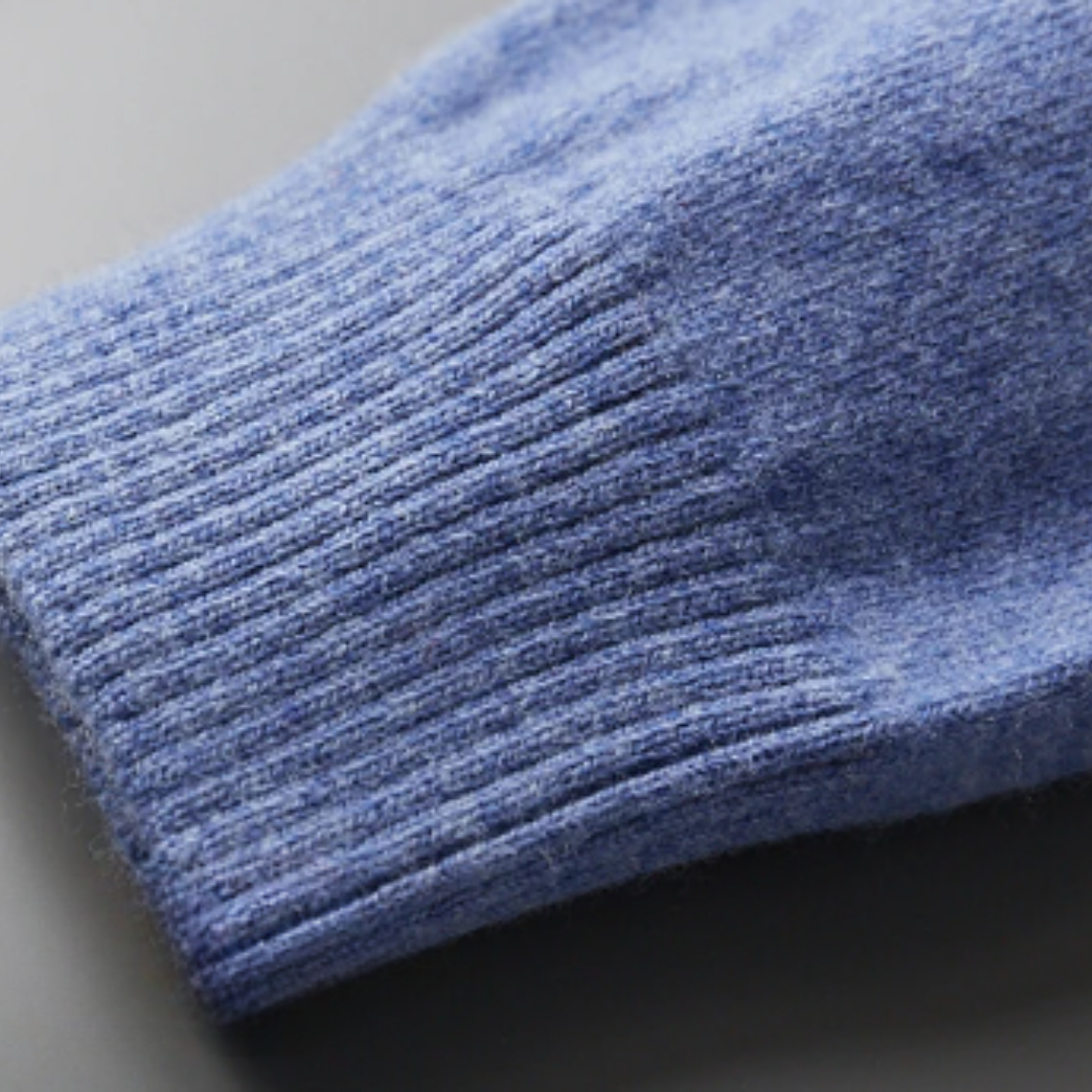 Men's Classic Knit Polo Sweater – Elegant Long Sleeve Pullover for Everyday and Office