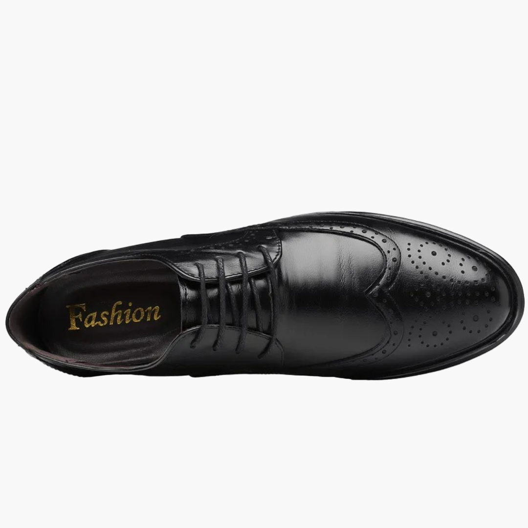 Men's Classic Oxford Dress Shoes with Brogue Detailing for Formal and Business Wear