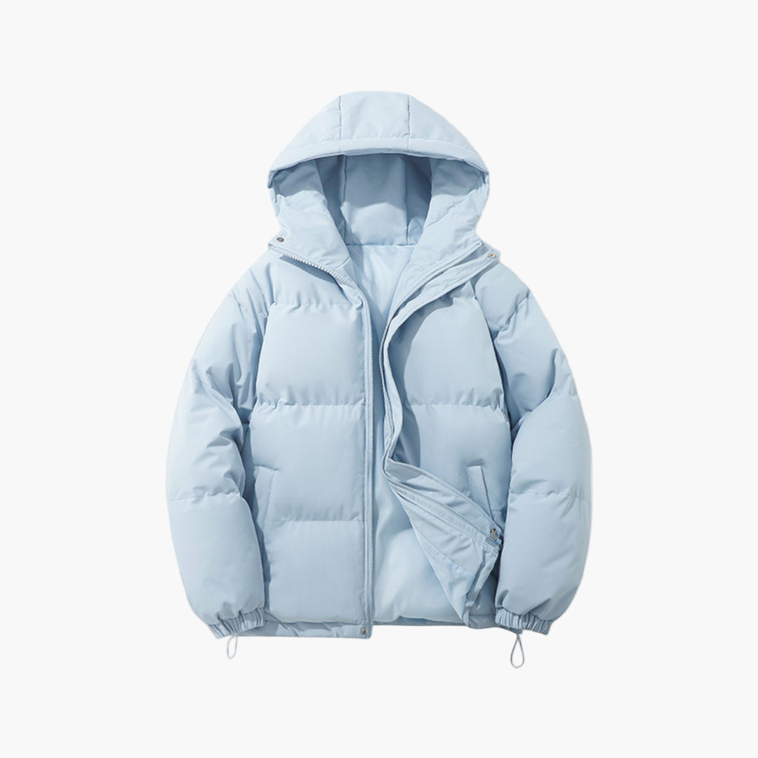 Men's Hooded Puffer Winter Jacket Classic Quilted Warm Outdoor Style