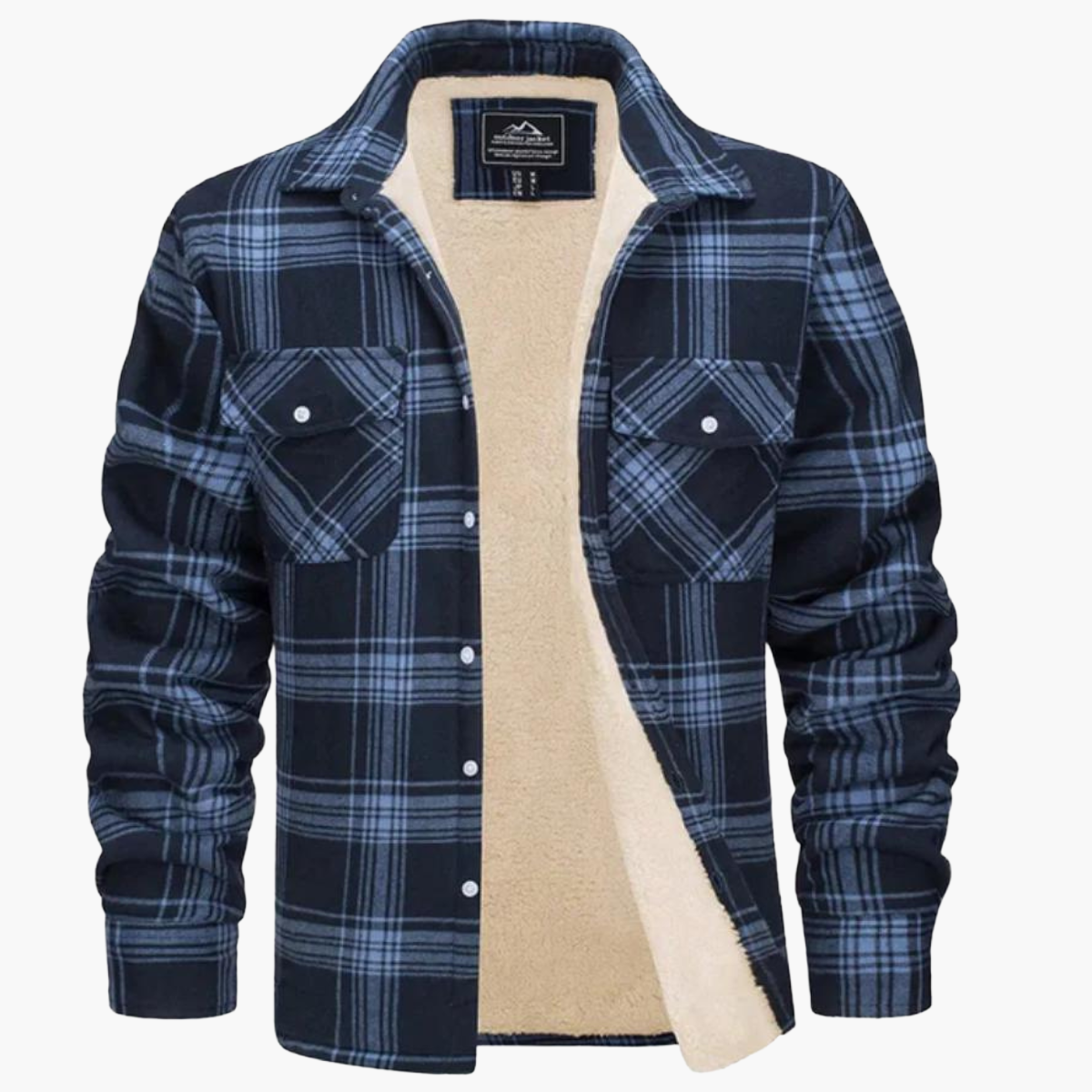 Men's Casual Plaid Shirt Jacket with Warm Fleece Lining for Everyday and Outdoor Wear