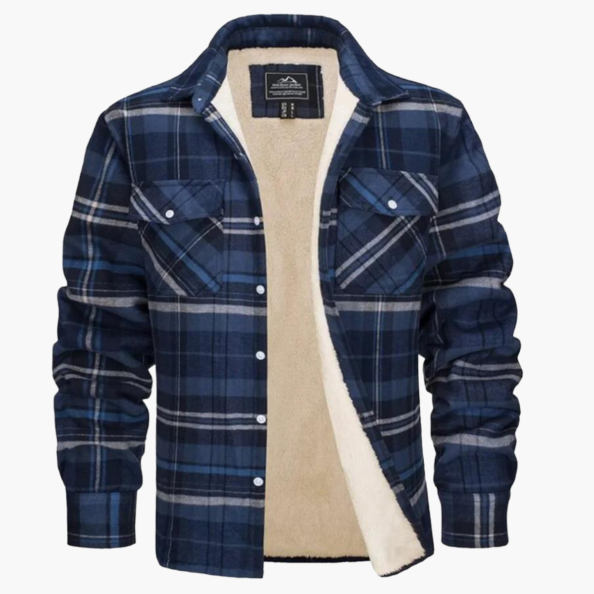 Men's Casual Plaid Shirt Jacket with Warm Fleece Lining for Everyday and Outdoor Wear