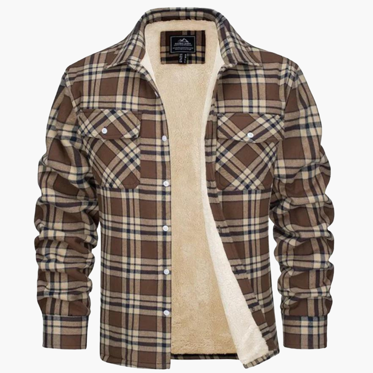 Men's Casual Plaid Shirt Jacket with Warm Fleece Lining for Everyday and Outdoor Wear