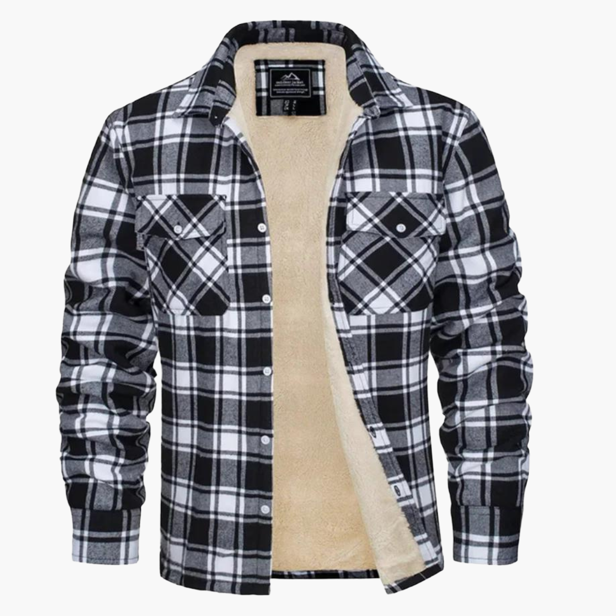 Men's Casual Plaid Shirt Jacket with Warm Fleece Lining for Everyday and Outdoor Wear
