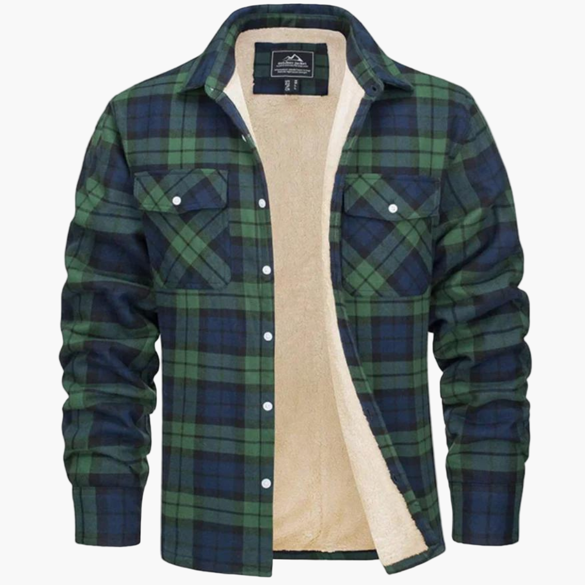 Men's Casual Plaid Shirt Jacket with Warm Fleece Lining for Everyday and Outdoor Wear