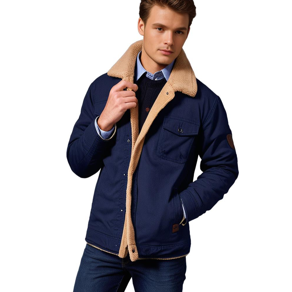 Men's Vintage Winter Bomber Jacket with Sherpa Lining – Classic Style for Cold Weather