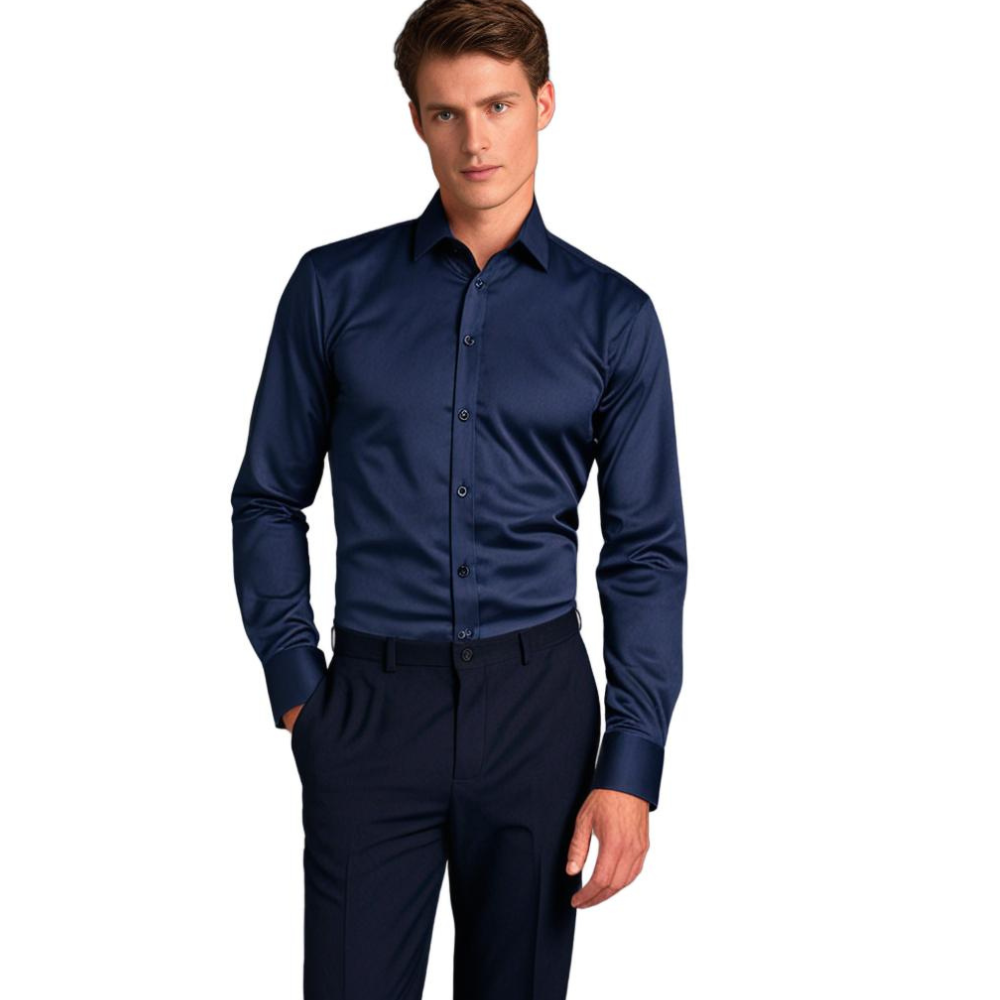Men's Classic Slim Fit Stretch Dress Shirt – Business & Casual Style