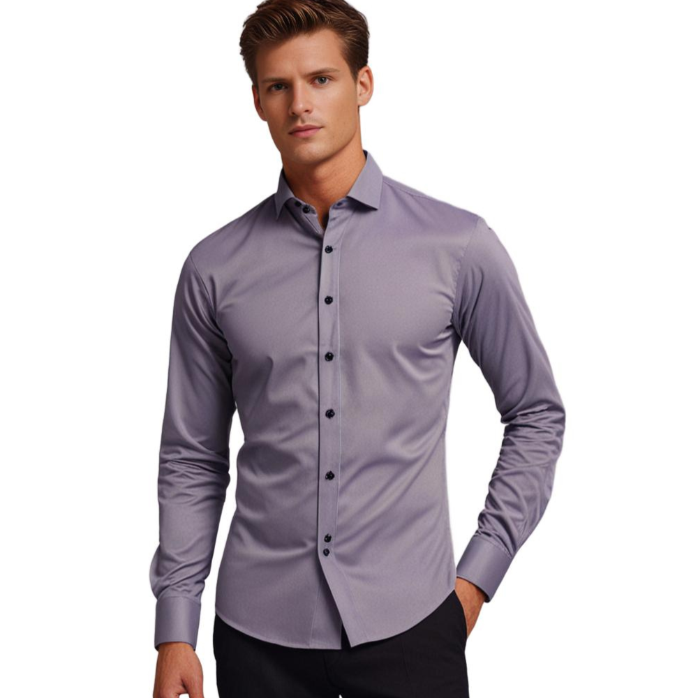 Men's Classic Slim Fit Stretch Dress Shirt – Business & Casual Style