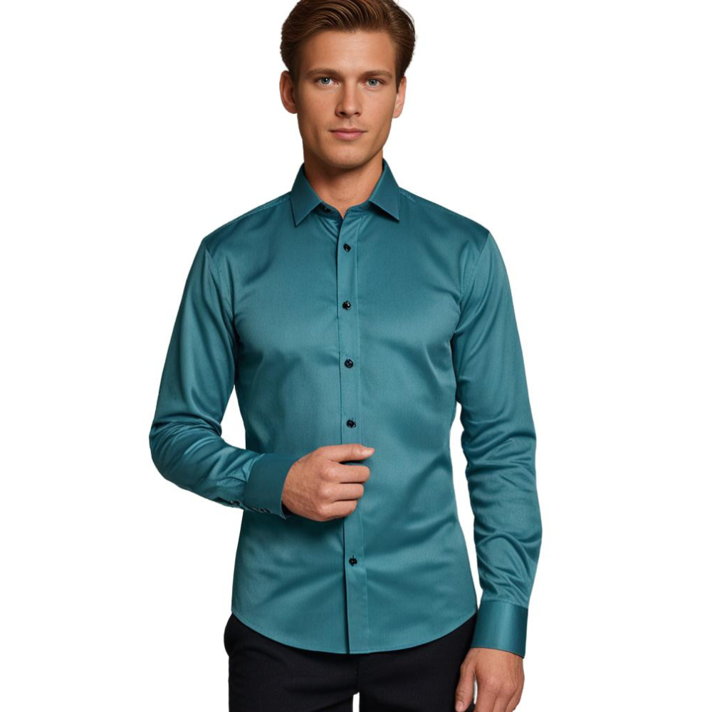 Men's Classic Slim Fit Stretch Dress Shirt – Business & Casual Style