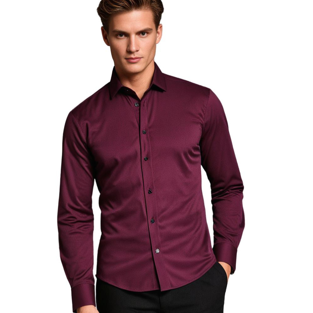 Men's Classic Slim Fit Stretch Dress Shirt – Business & Casual Style