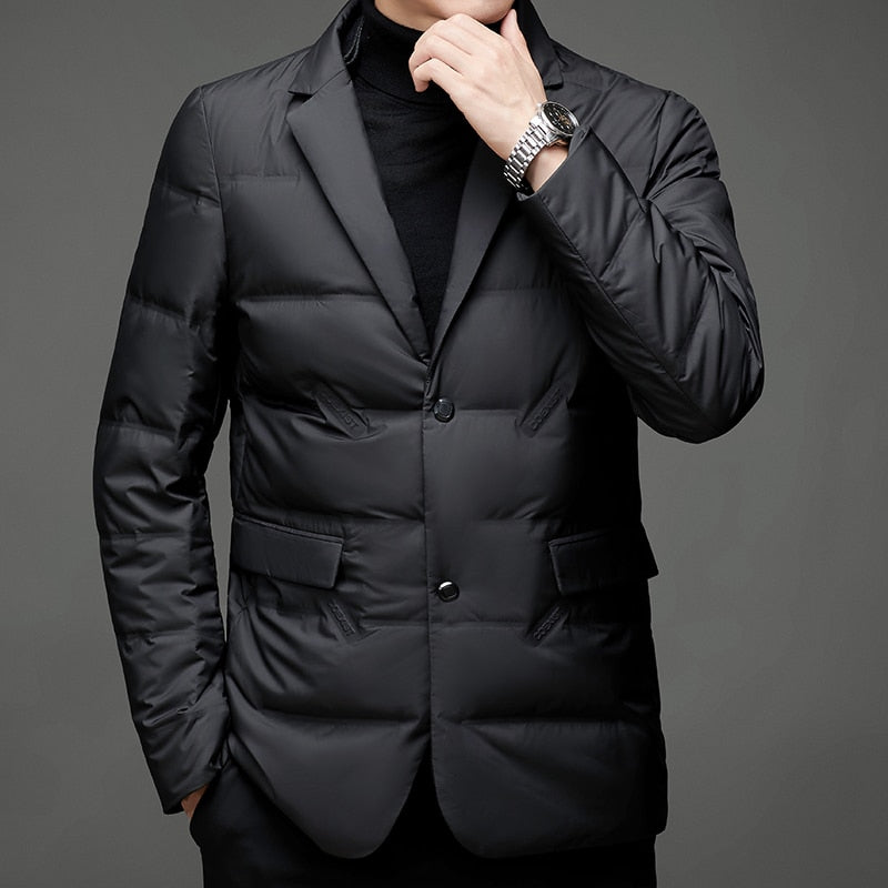 Men's Quilted Blazer Jacket – Modern Business & Casual Style