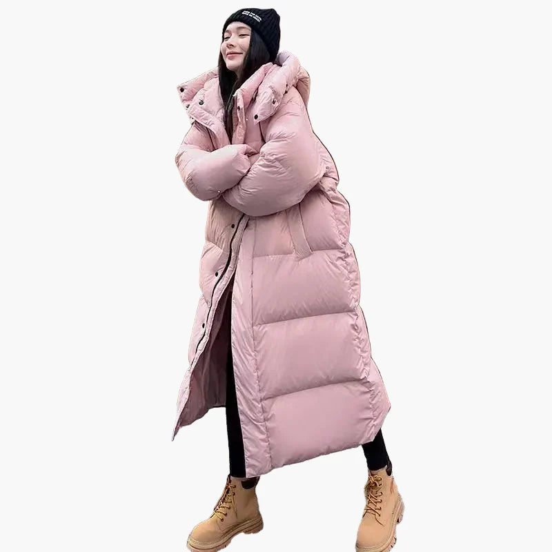 Women's Long Puffer Jacket Hooded Winter Parka for Outdoor and Everyday Wear