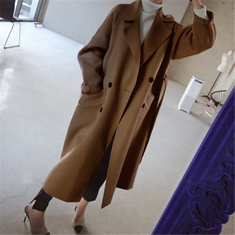 Women's Elegant Long Classic Winter Overcoat - Versatile Stylish Outerwear for Everyday, Office, and Special Occasions
