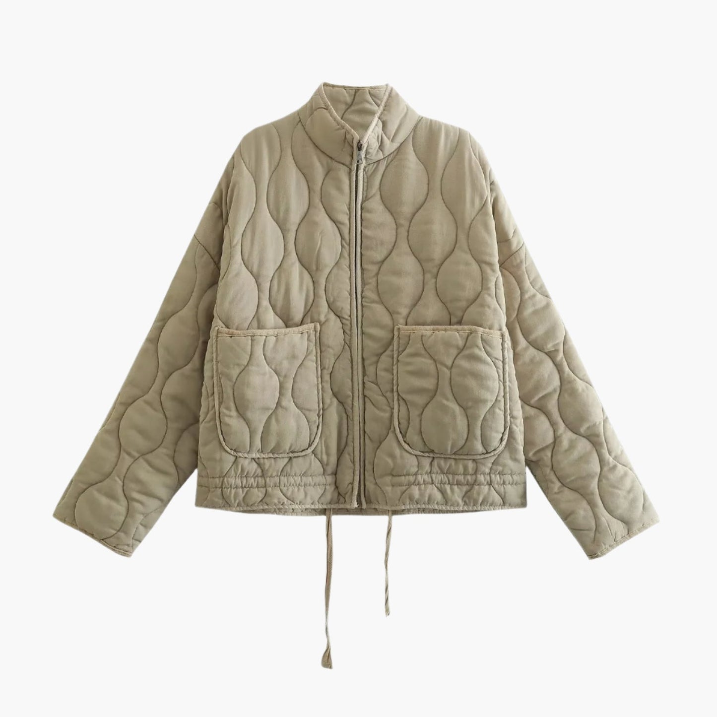 Women's Quilted Oversized Winter Jacket - Trendy Padded Casual Outerwear for 2024