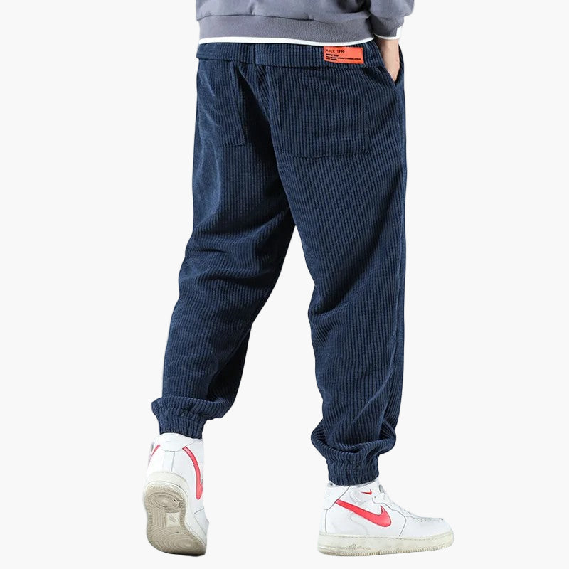 Men's Relaxed Fit Corduroy Jogger Sweatpants for Casual and Streetwear