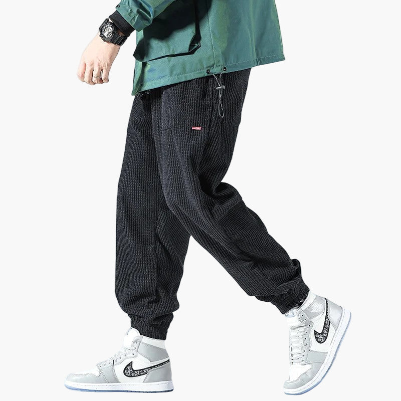 Men's Relaxed Fit Corduroy Jogger Sweatpants for Casual and Streetwear