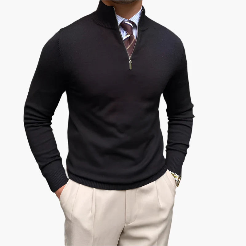 Men's Smart Half-Zip Pullover Sweater – Modern Business & Casual Style