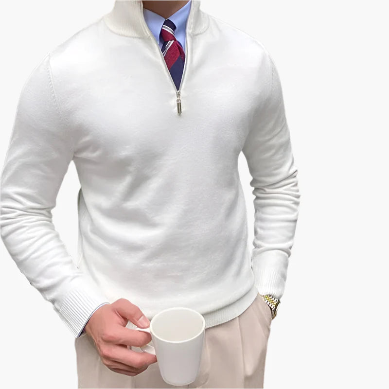 Men's Smart Half-Zip Pullover Sweater – Modern Business & Casual Style