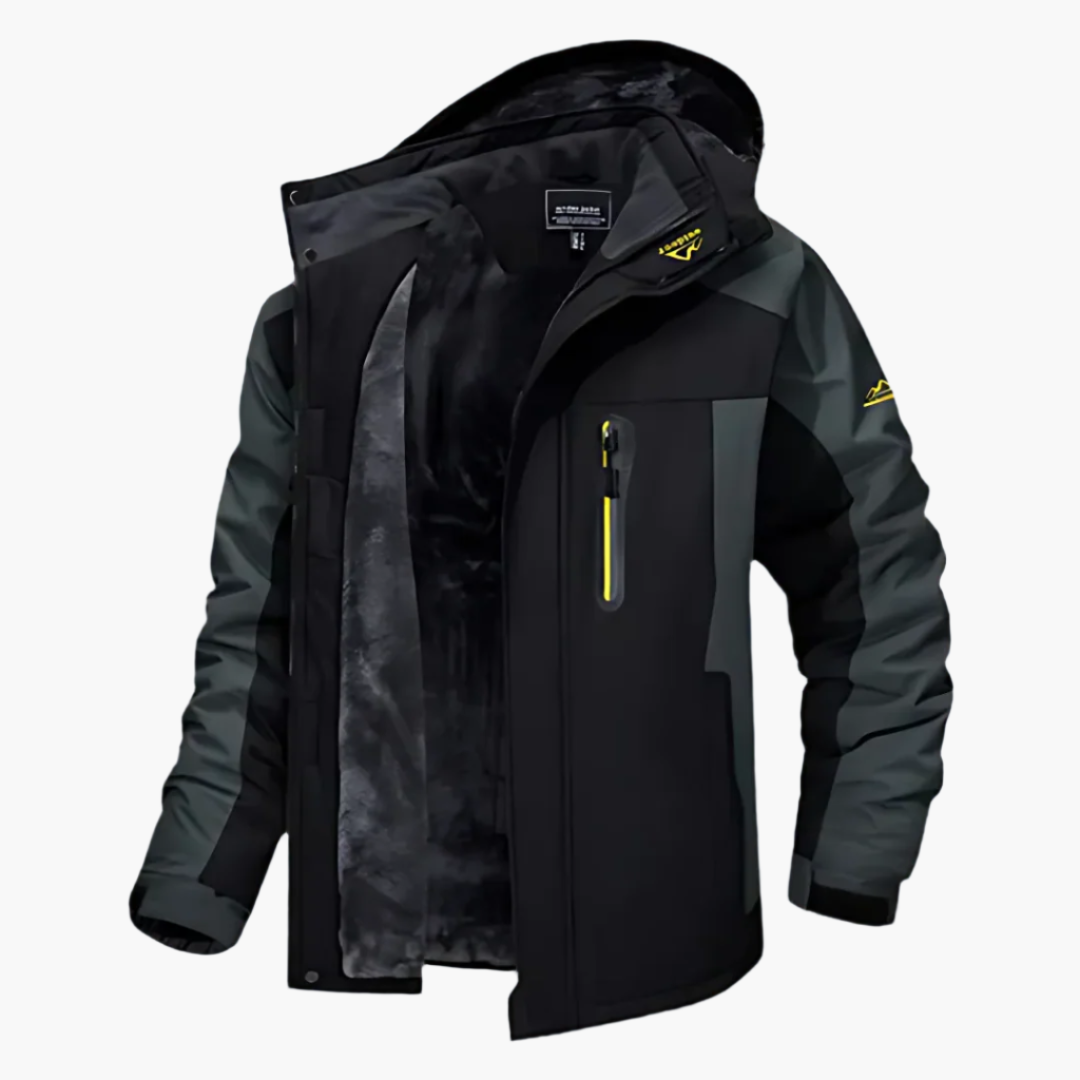 Men's Outdoor Winter Jacket – Windproof Waterproof Hooded Parka for Cold Weather