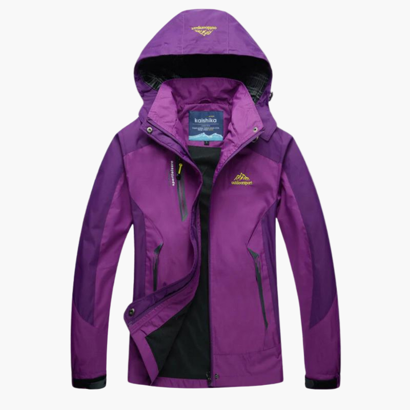 Women's Outdoor Performance Jacket with Hood – Waterproof Windbreaker for Hiking and Camping
