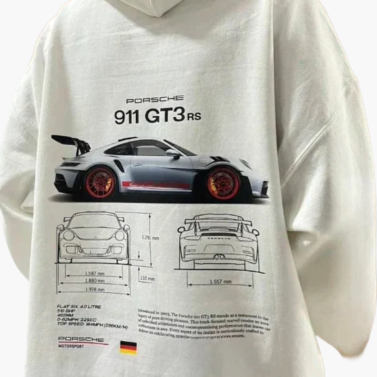 Unisex Racing Hoodie Porsche 911 GT3 RS Car Enthusiast Streetwear