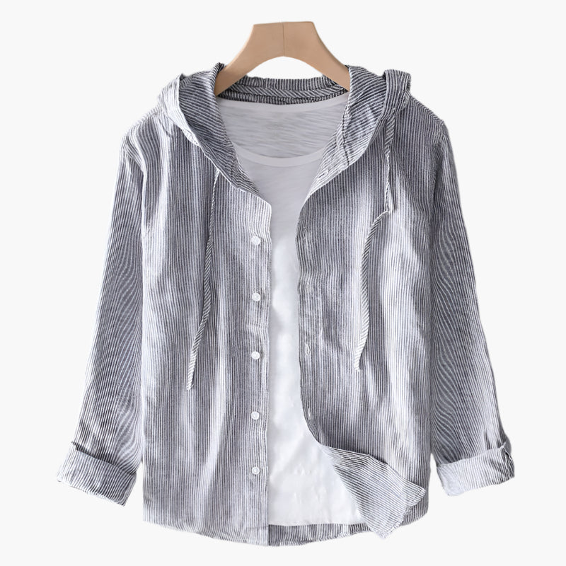 Women's Lightweight Hooded Shirt – Casual Button-Up Blouse for Everyday Style