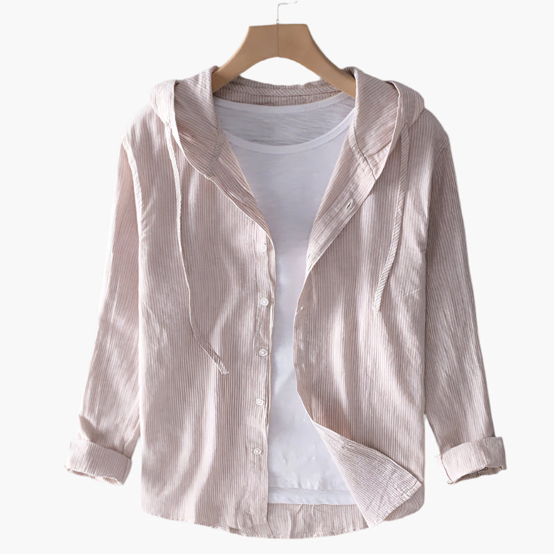 Women's Lightweight Hooded Shirt – Casual Button-Up Blouse for Everyday Style