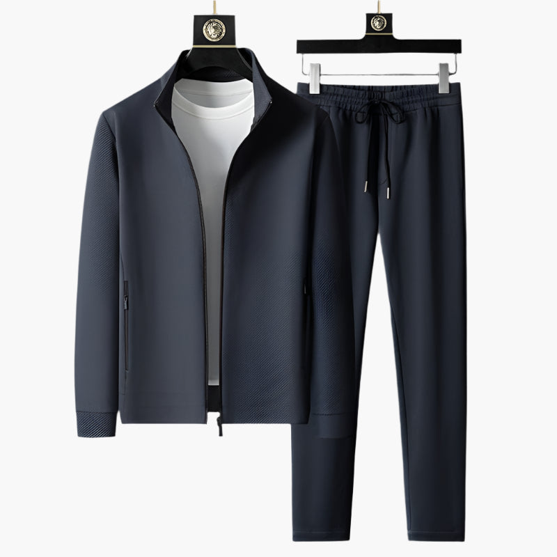 Men's Athletic Tracksuit Set – Modern Zip Jacket & Joggers for Sports and Leisure